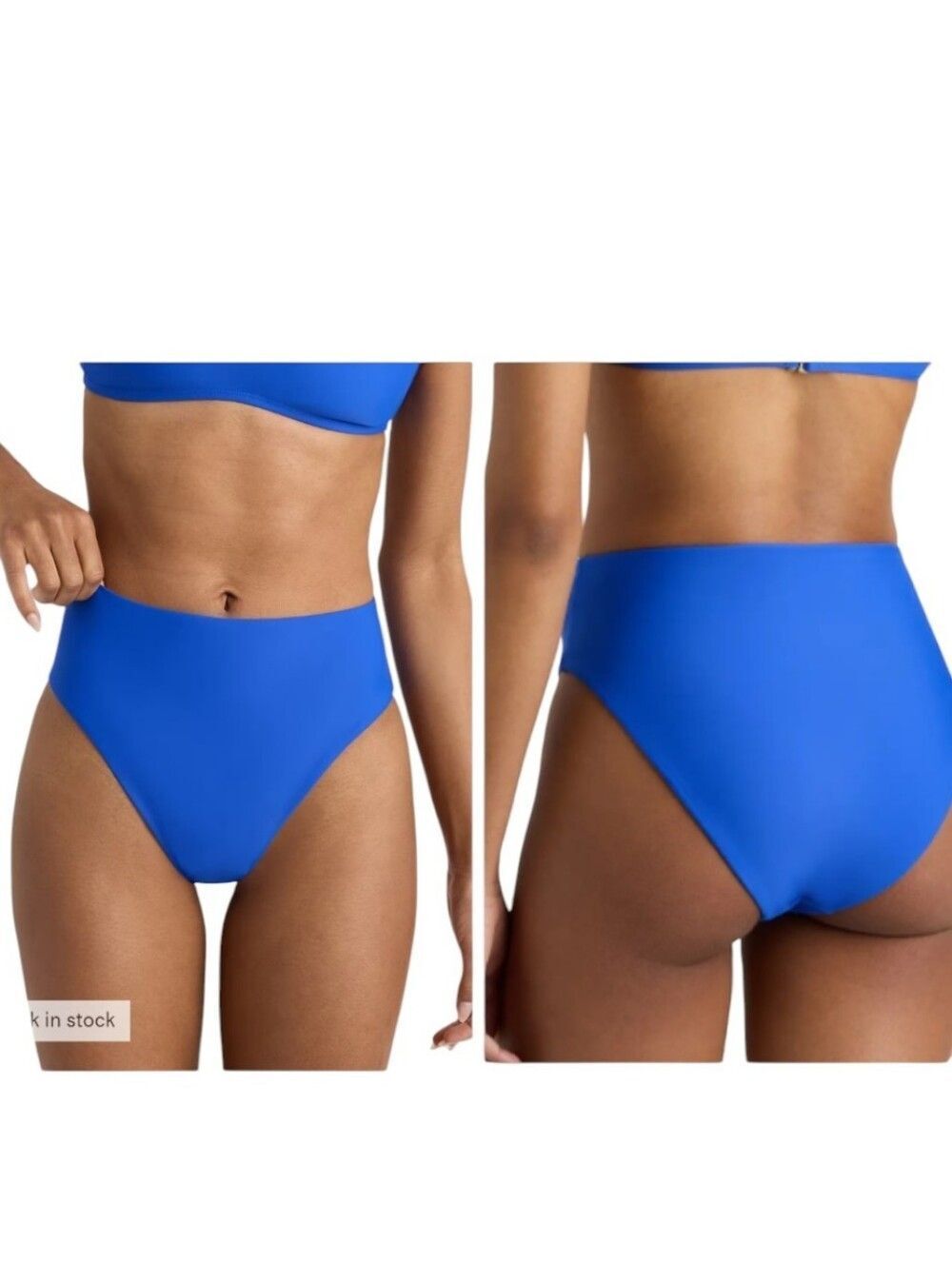 NWT Quince Italian High-Rise High-Leg Bikini Bottom Electric Blue Size XS